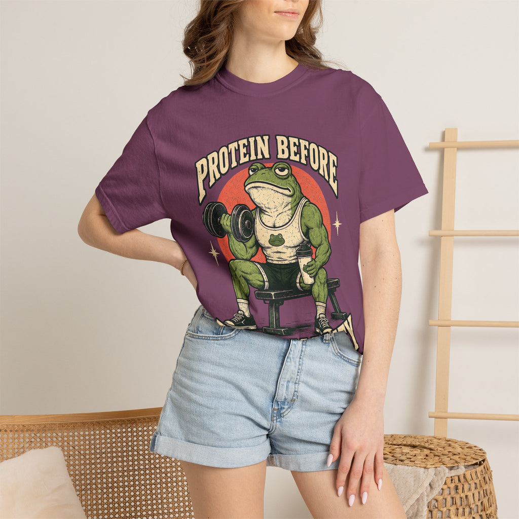 Protein Before Personality — Frog Graphic Tee