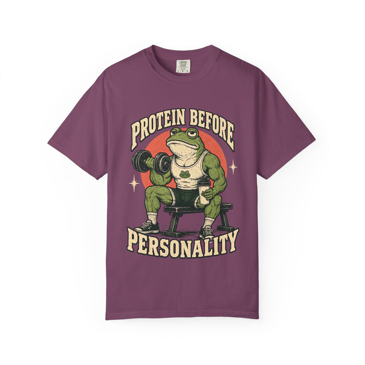 Protein Before Personality — Frog Graphic Tee
