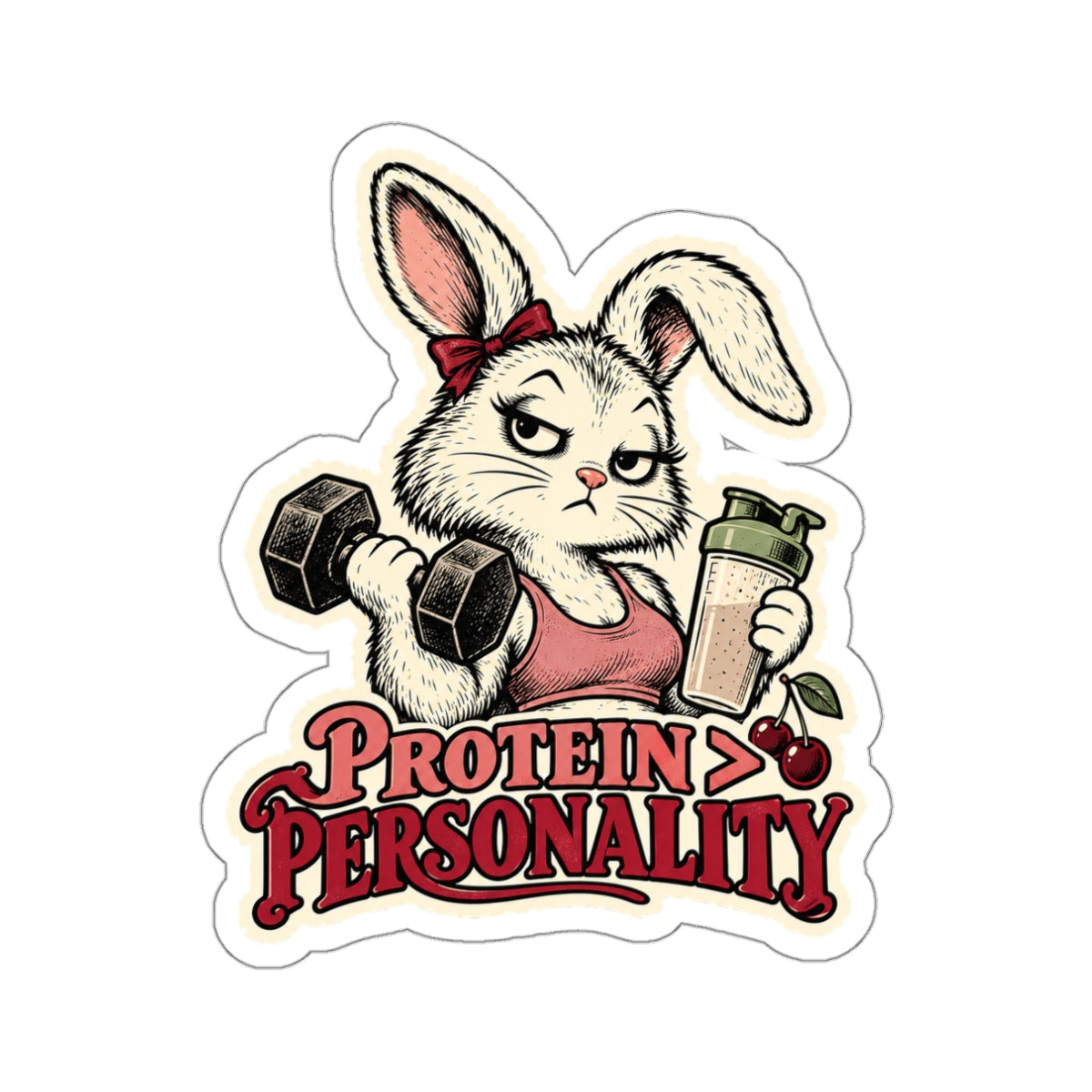 Protein > Personality — Bunny Sticker