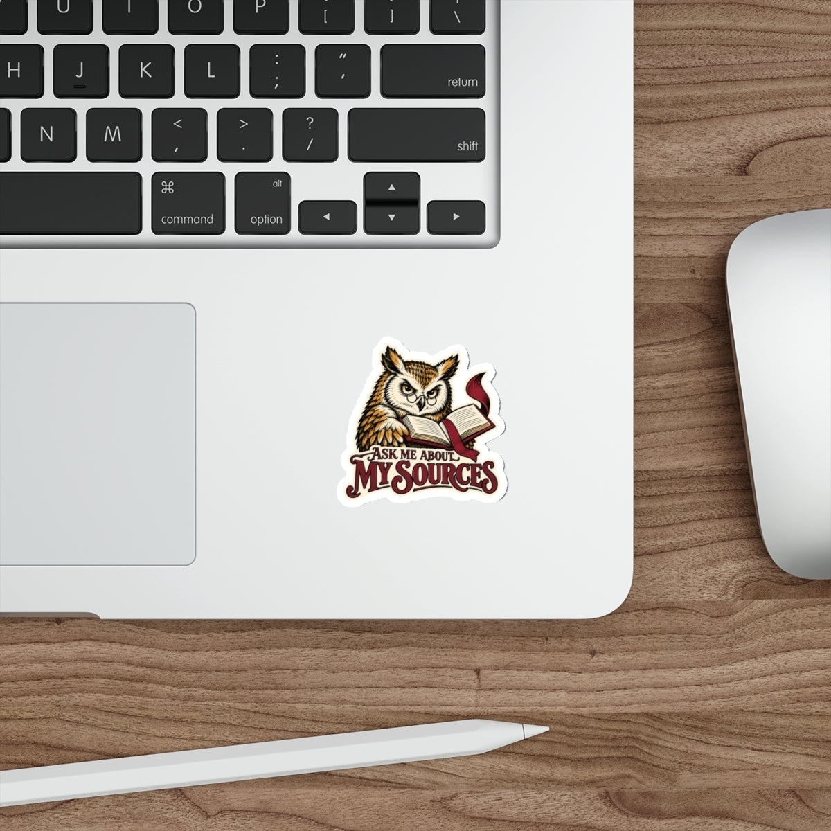 Ask Me About My Sources — Owl Sticker