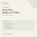 Meal Plan Builder & TDEE — editable digital resource from Nutrient Dense